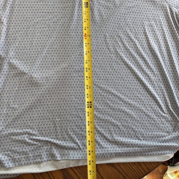 Johnnie O Polo Shirt Mens 2XL XXL Blue All Over Print Golf Performance Top Shelf - Picture 6 of 8